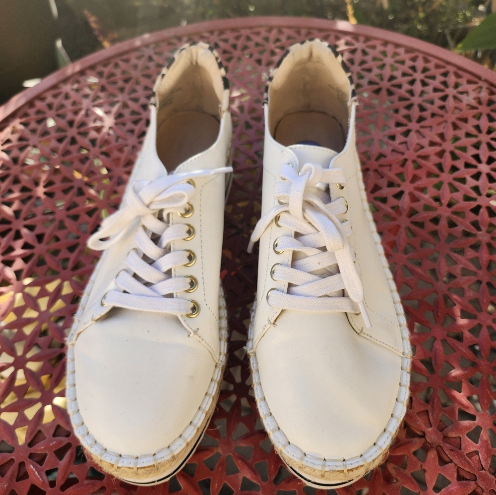 Jennifer Lopez sneaker shoe size 8.5 White & animal print - Picture 16 of 16